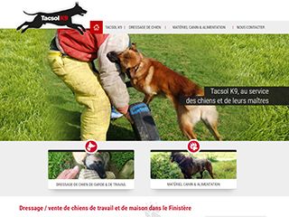 Tacsol K9, dressage de chiens de maison et chiens militaires, vente de matériel canin dans le Finistère