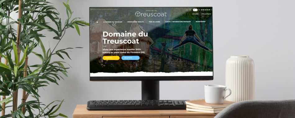 Extrait du site du Domaine du Treuscoat : l'offre d'hébergement insolite Extrait du site du Domaine du Treuscoat : l'offre d'hébergement insolite