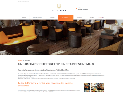 Le bar des légendes de l'hôtel l'Univers à Saint Malo ouvert toute l'année