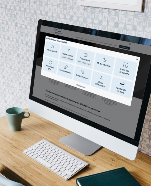 Aper&ccedil;u de la barre d'accessibilit&eacute; de WebGazelle