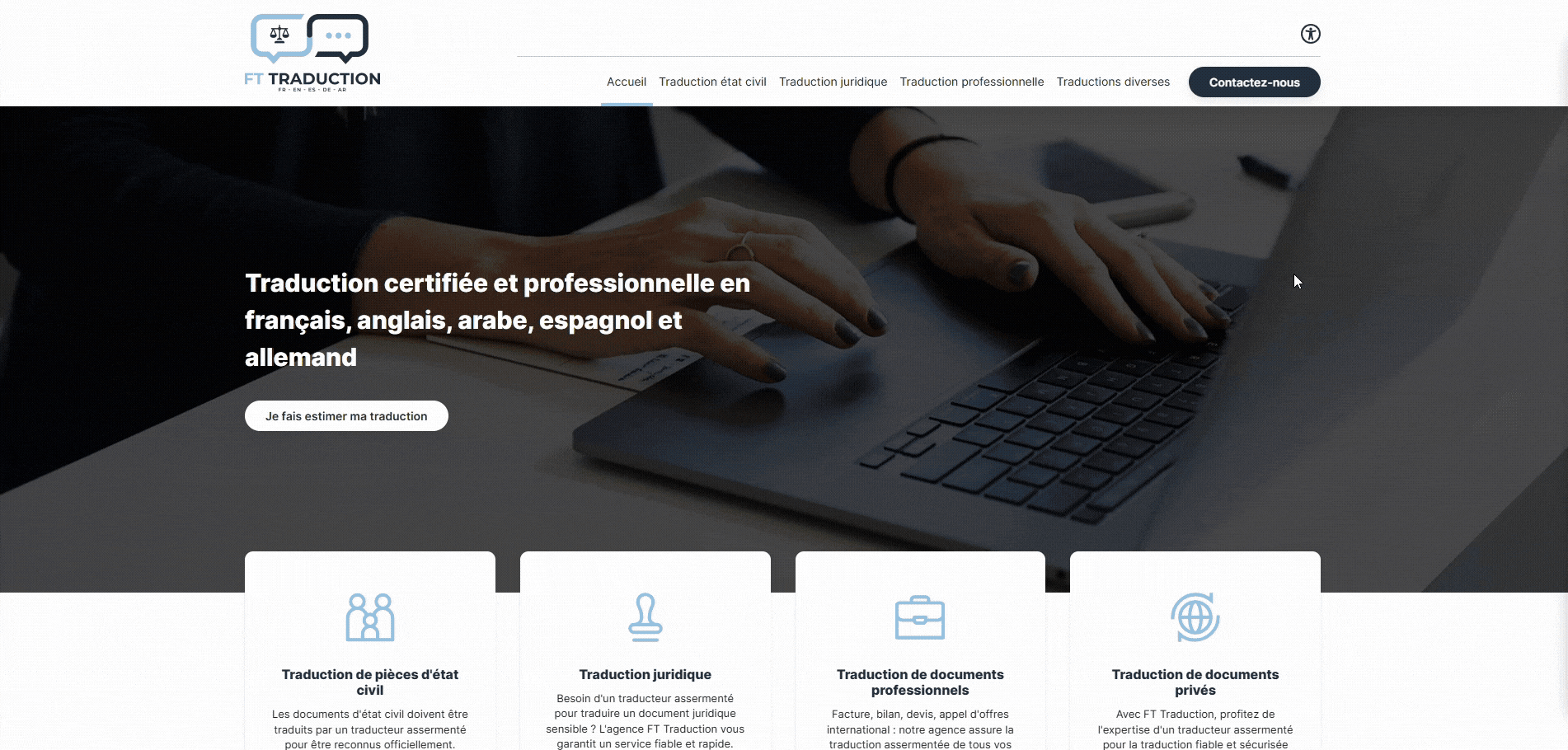 Mise en situation des fonctionnalit&eacute;s de la barre d'accessibilit&eacute; WebGazelle